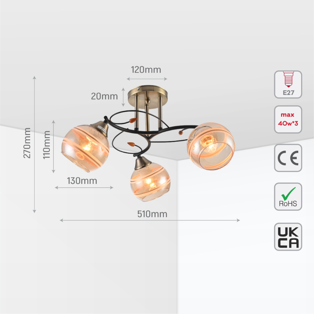 Luz de techo con diseño cónico de vidrio espejado, perfecta para salas modernas con estilo industrial.