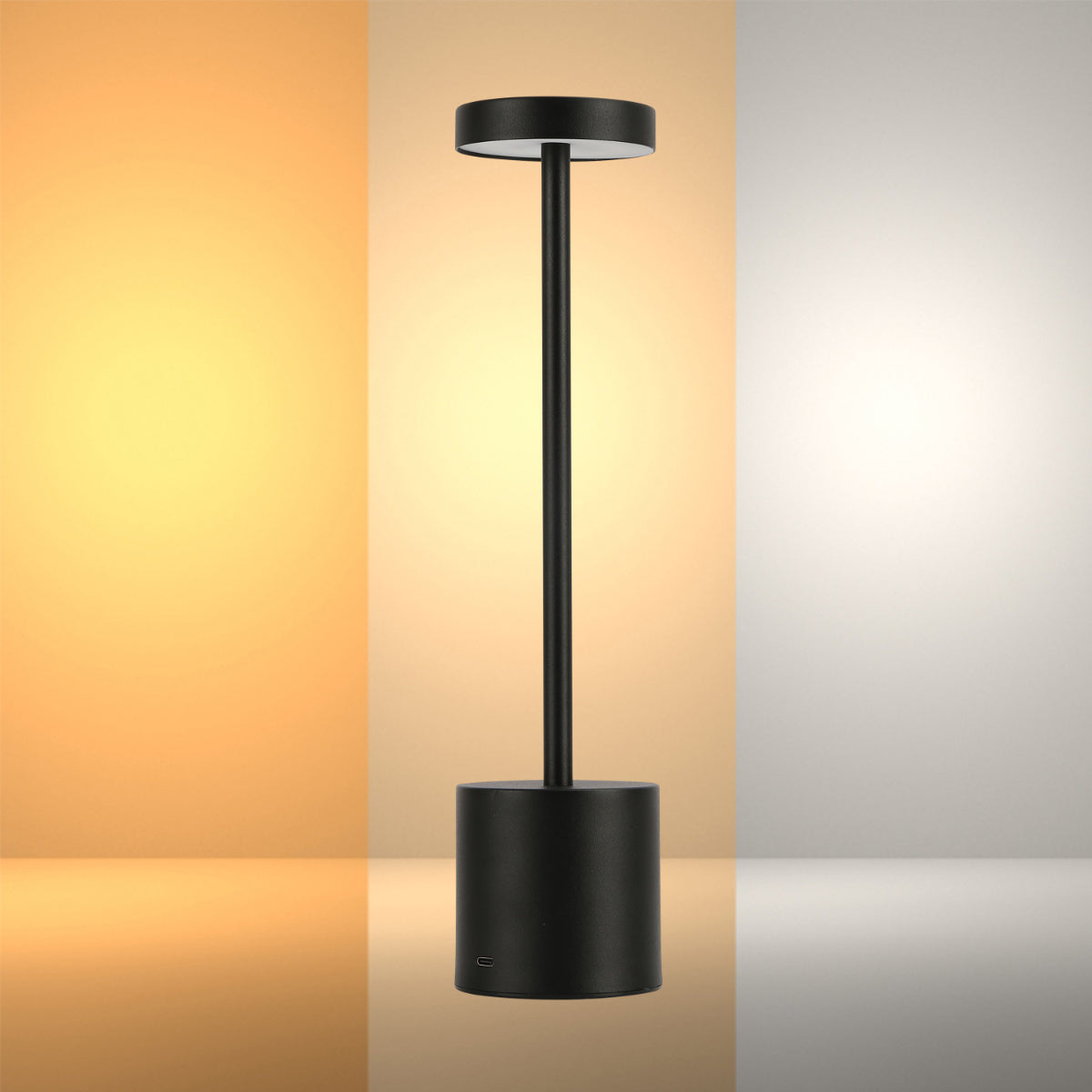 Lámpara de columna LED portátil con control CCT, ideal para salas modernas y espacios de trabajo contemporáneos.