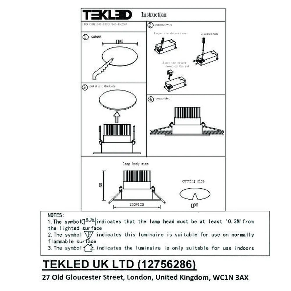 User manual for LED OC003A 1х10W 4500K WHITE -165-153273-165-153273