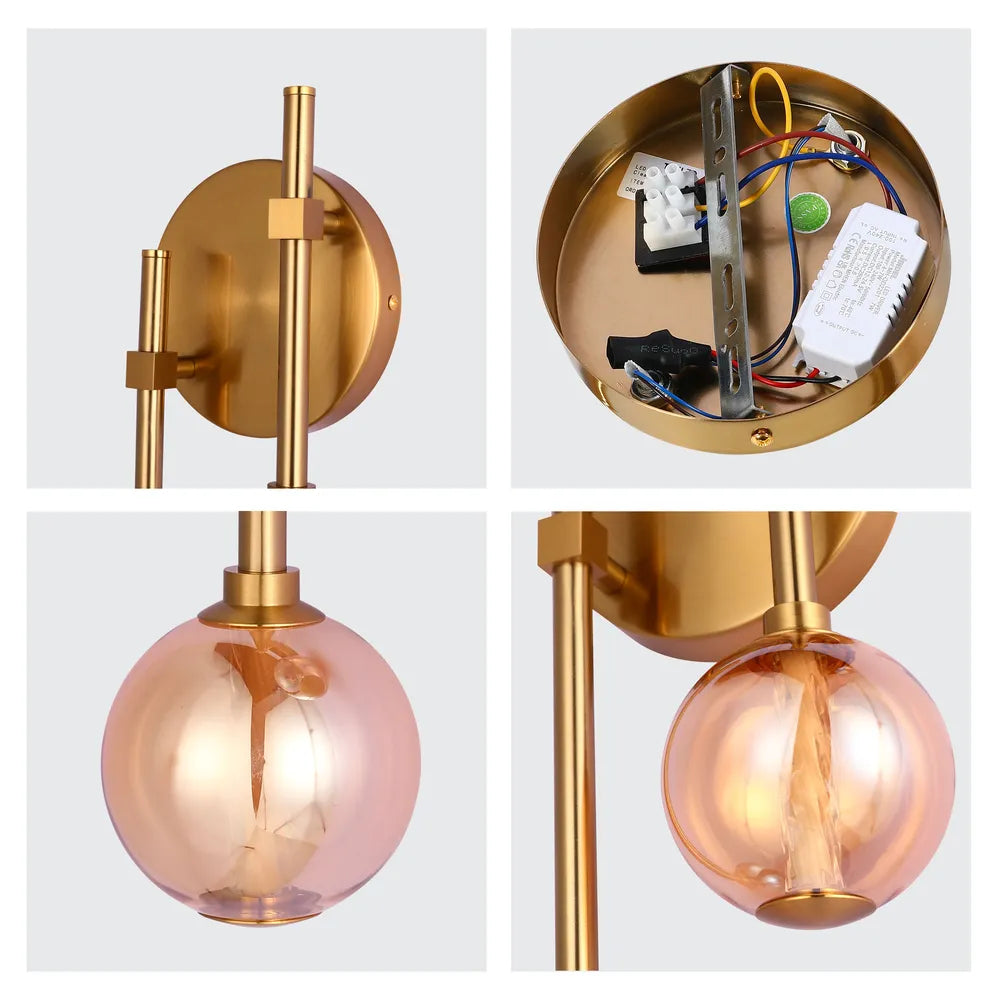 Details of the LED Wall Light 39308-2A Clear Glass 3000K(TEKLED)-151-20048-151-20048