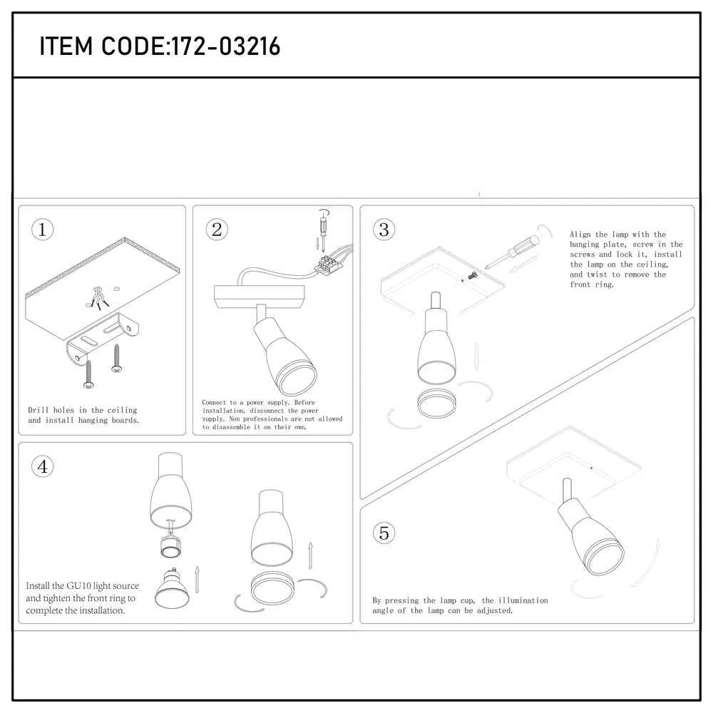 Manual de usuario para Luma Cylindro GU10 Foco Proyector-172-03216