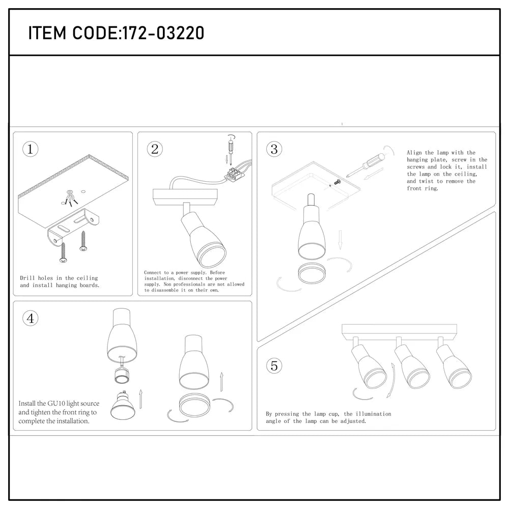 Manual de usuario para el Foco Luma Cylindro GU10 Fixture-172-03220