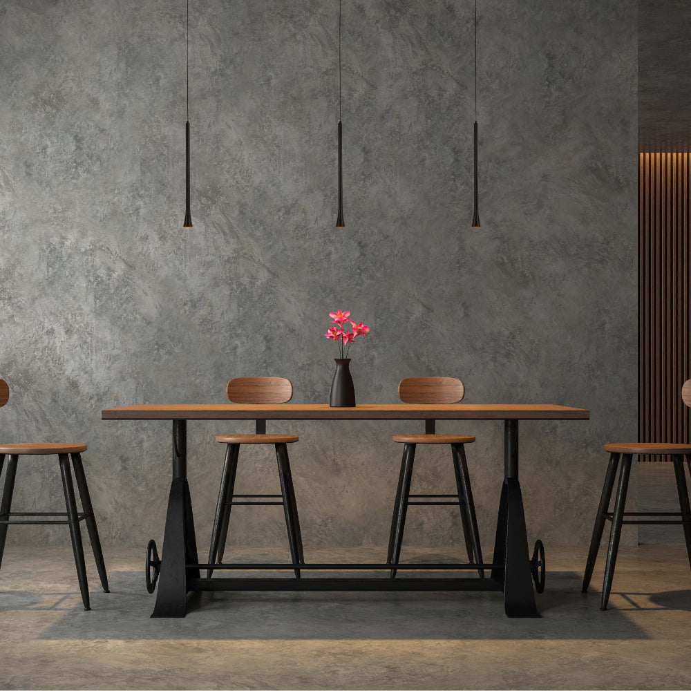 Luz colgante LED de 5W en negro y bronce, ideal para comedores con estilo moderno y elegante.
