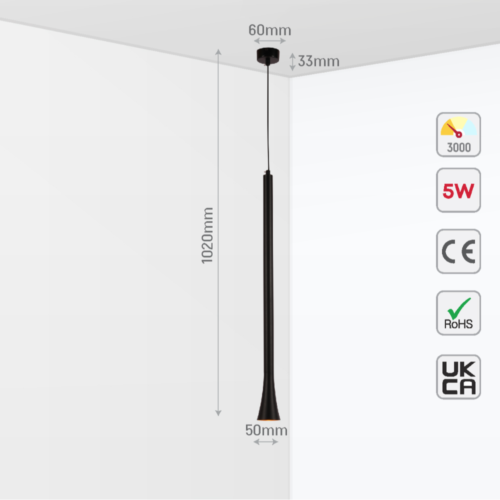 Imagen del downlight LED de 5W en negro y bronce, perfecto para iluminación moderna en cocinas y comedores elegantes.