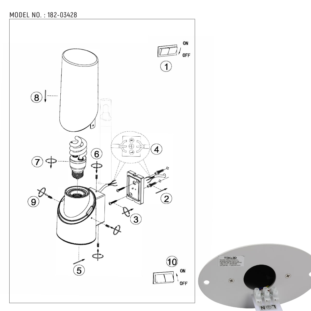 Imagen técnica de una luminaria de bolardo exterior, ideal para iluminar senderos en jardines con estilo contemporáneo.
