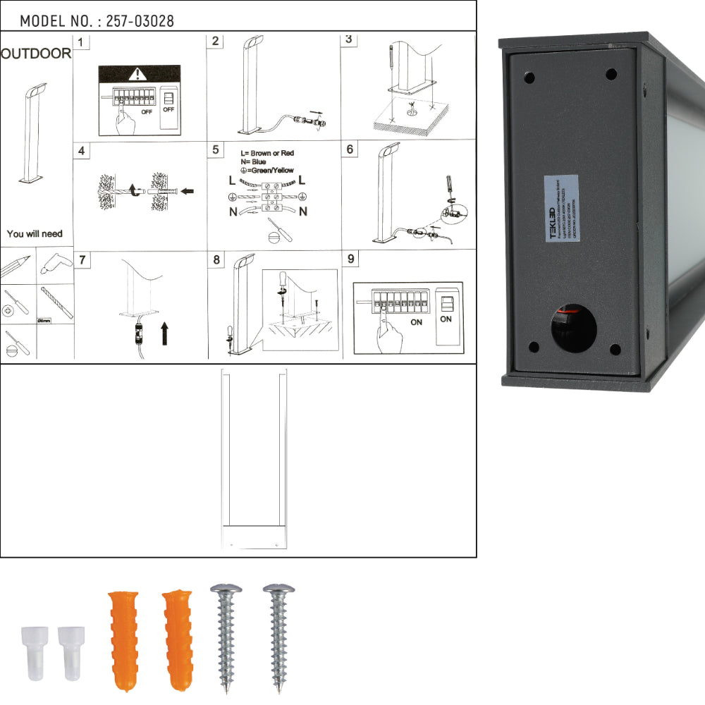 Luz de camino LED con diseño elegante, ideal para jardines modernos y exteriores, proporcionando iluminación funcional y estética.