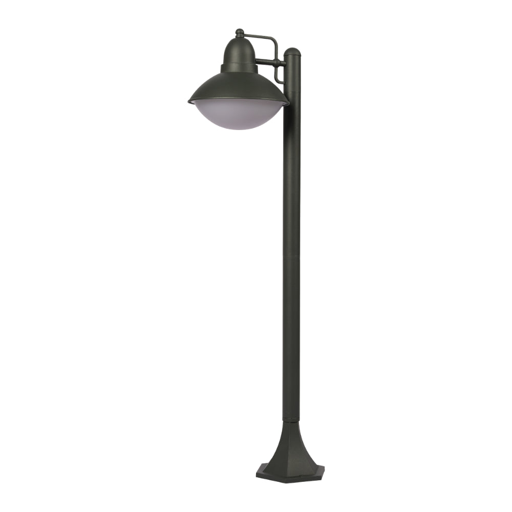 Imagen de un moderno farol de camino exterior de gris oscuro, ideal para jardines y áreas al aire libre con estilo contemporáneo.