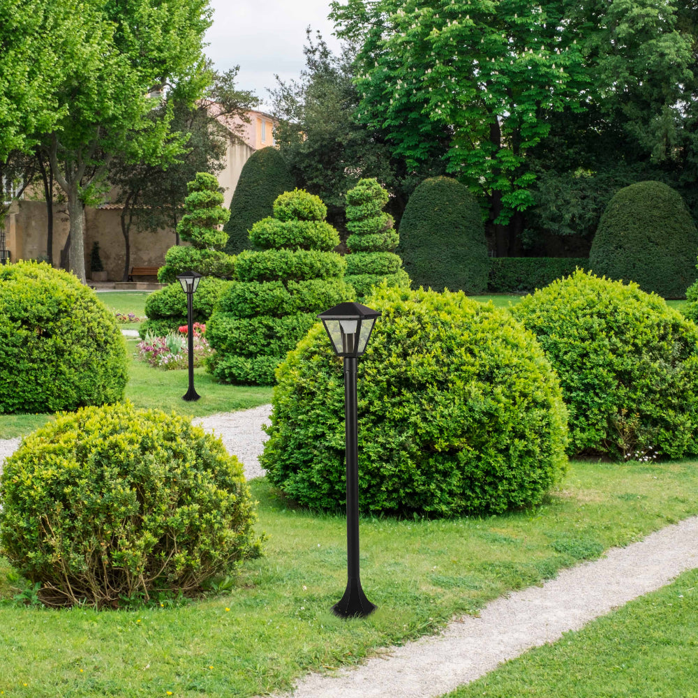 Imagen principal de un elegante farol de jardín tipo bollard, ideal para iluminar caminos en exteriores con estilo contemporáneo.