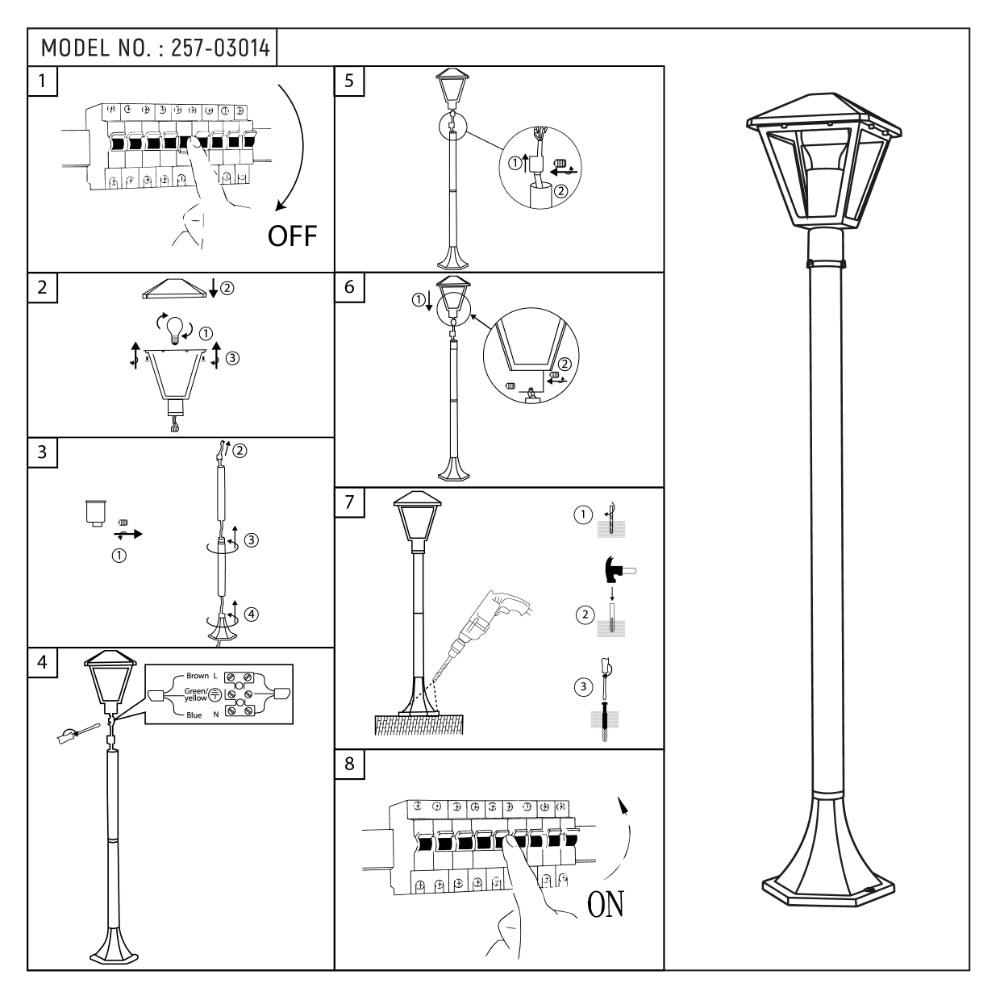 Imagen principal de un farol de jardín cilíndrico negro, perfecto para iluminar caminos en exteriores con diseño moderno.
