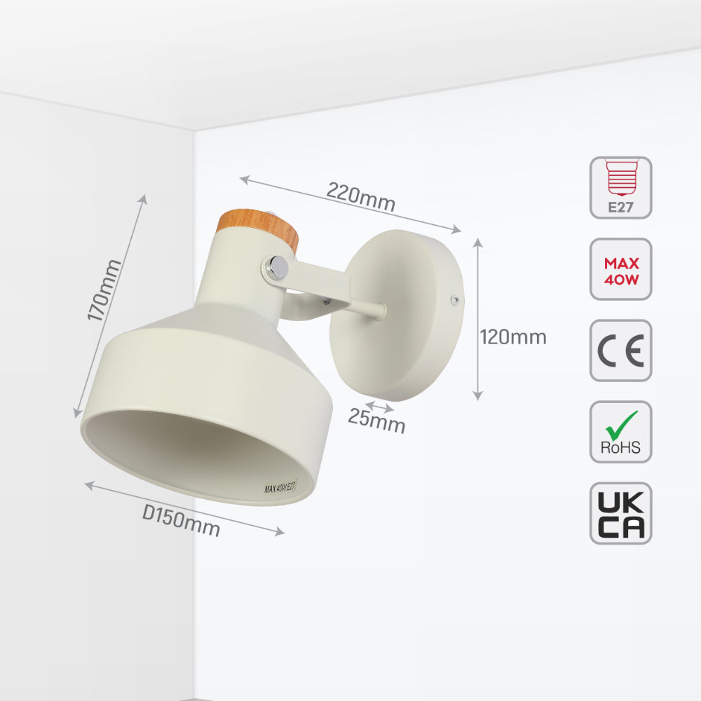 Luz de pared de madera nórdica, ideal para iluminar salones con estilo escandinavo, aportando calidez y diseño contemporáneo.