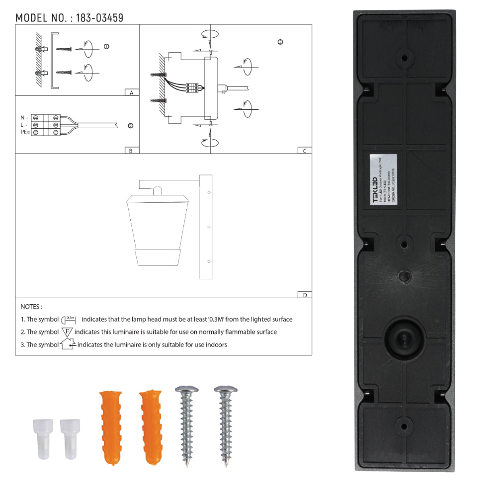 Lámpara de pared LED exterior, ideal para patios, con diseño moderno y material duradero, perfecta para decorar espacios al aire libre.