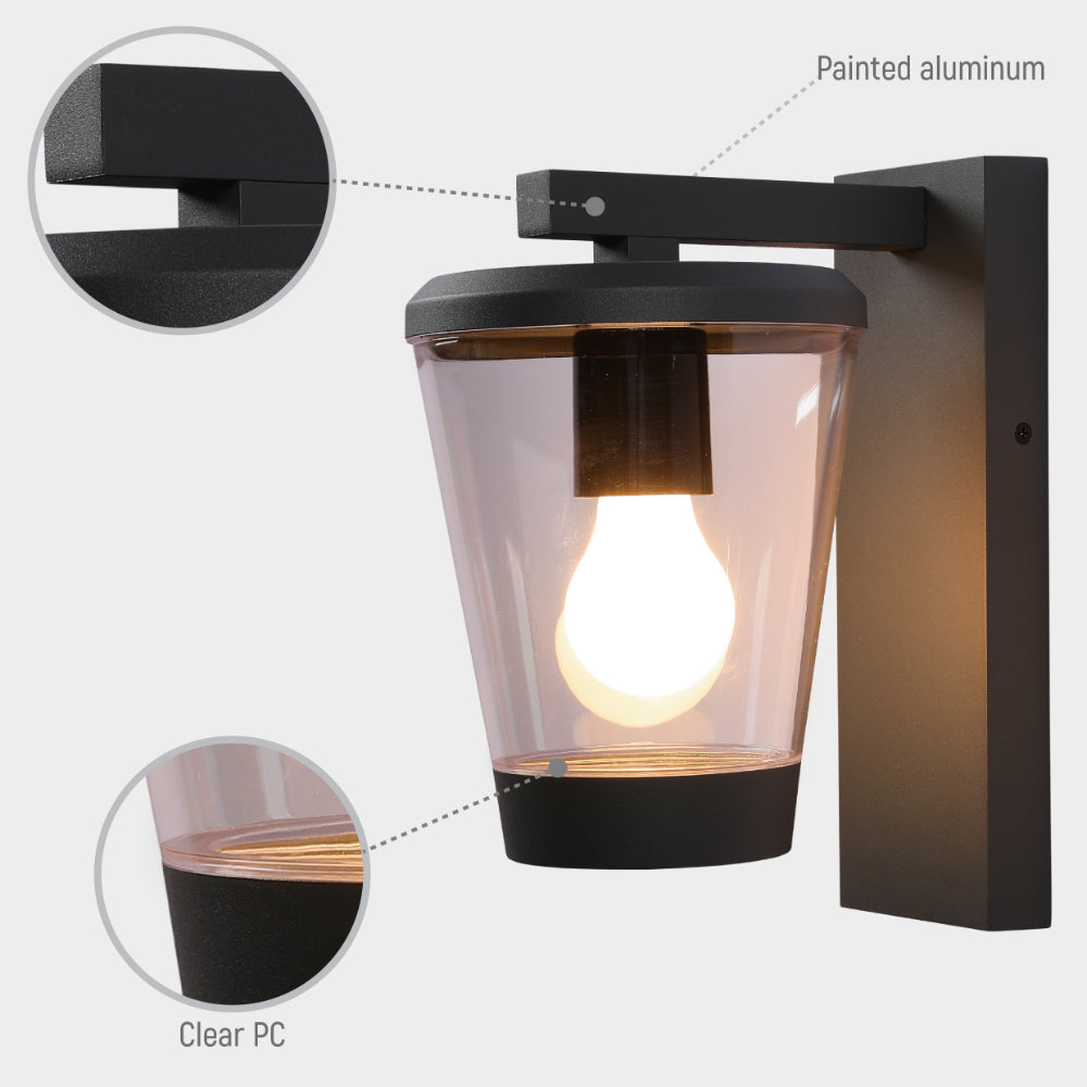 Luz de pared exterior moderna en gris oscuro, ideal para jardines o patios con estilo contemporáneo.