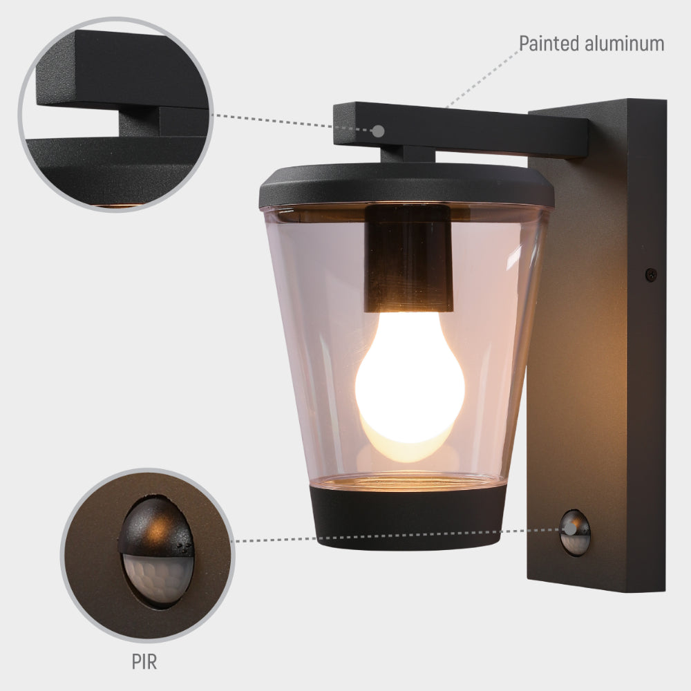 Luz de pared lanterna moderna exterior en gris oscuro, ideal para patios y entradas con estilo contemporáneo.