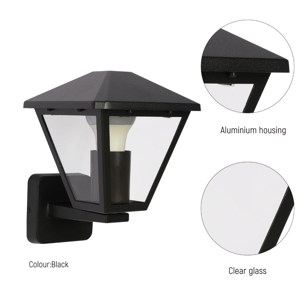 Aplique de pared estilo lanternas para exteriores, ideal para patios en decoración rústica y moderna.