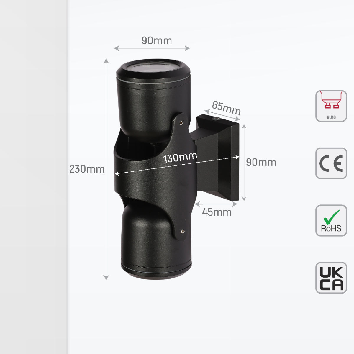 Luz de pared exterior orientable, ideal para jardines modernos, con diseño elegante y funcionalidad versátil para iluminación distintiva.