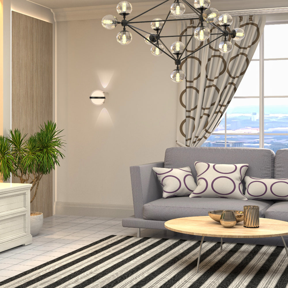 Luz de pared decorativa moderna de tres fuentes, ideal para salas y entradas con estilo contemporáneo.