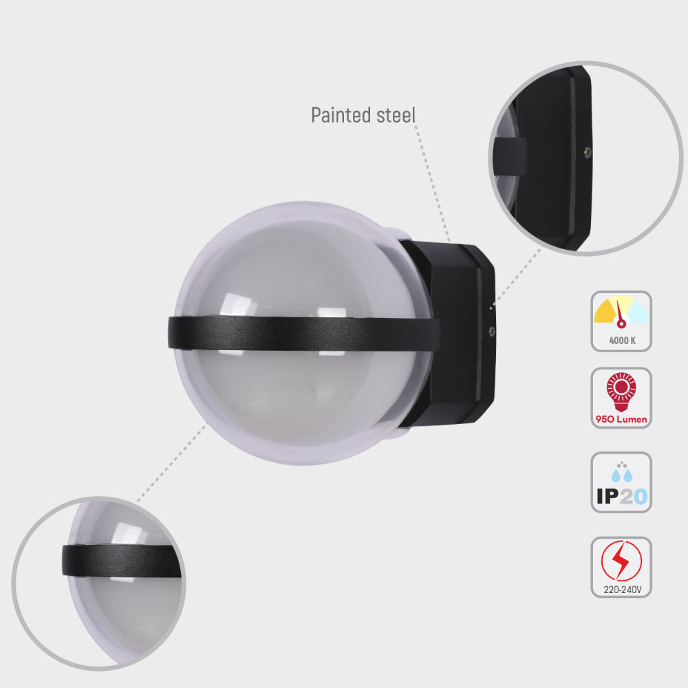 Aplique de pared moderno con tres fuentes de luz, ideal para salones con decoración contemporánea. Diseño elegante en negro.