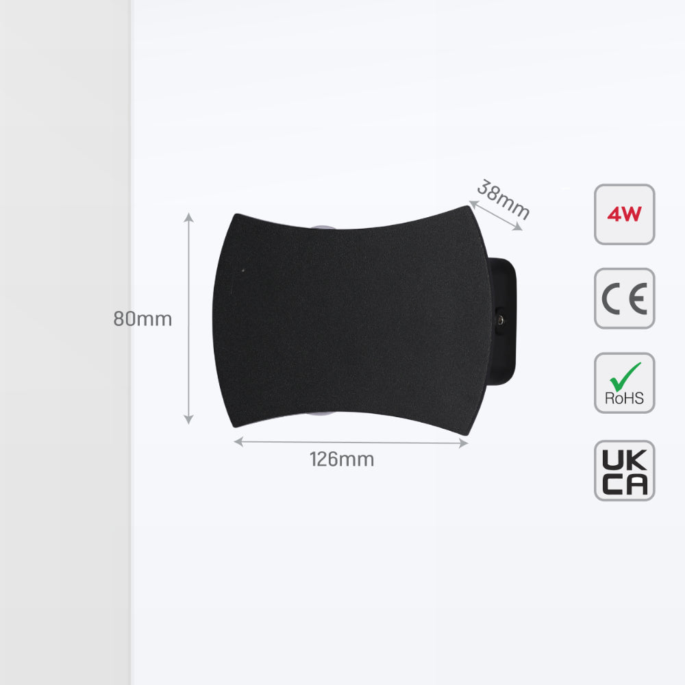 Luz de pared LED exterior moderna, ideal para iluminar fachadas en decoración contemporánea. Diseño elegante y funcional.