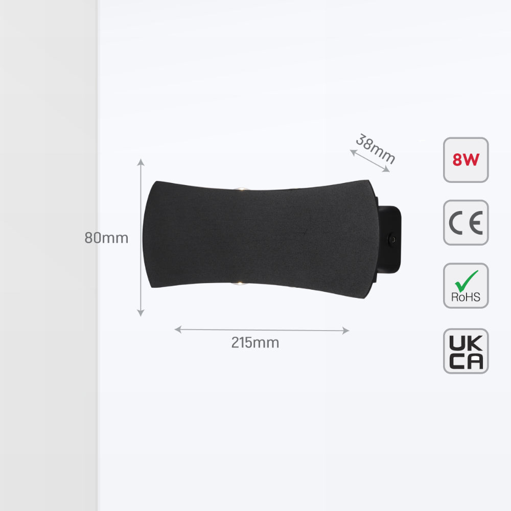 Luz de pared LED moderna de exterior, ideal para jardines y entradas con estilo contemporáneo, proporcionando iluminación bidireccional.