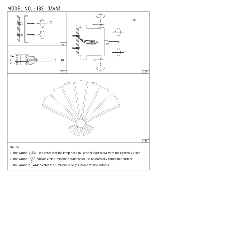Luz de pared moderna con ventilador plegable y LED, ideal para oficinas con decoración contemporánea y luz cálida de 3000K.