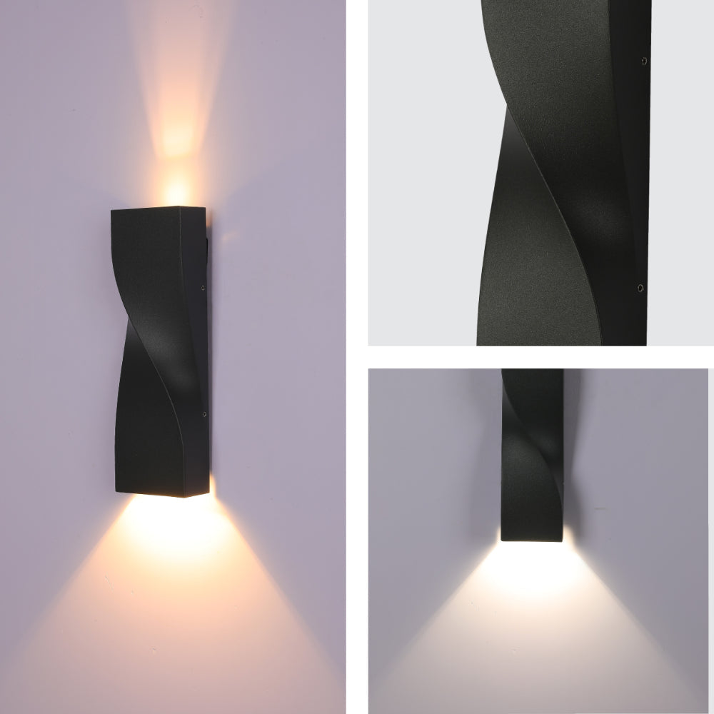 Luz de pared LED exterior regulable, ideal para patios modernos, que ofrece 3000K, 4000K y 6500K en un diseño elegante.