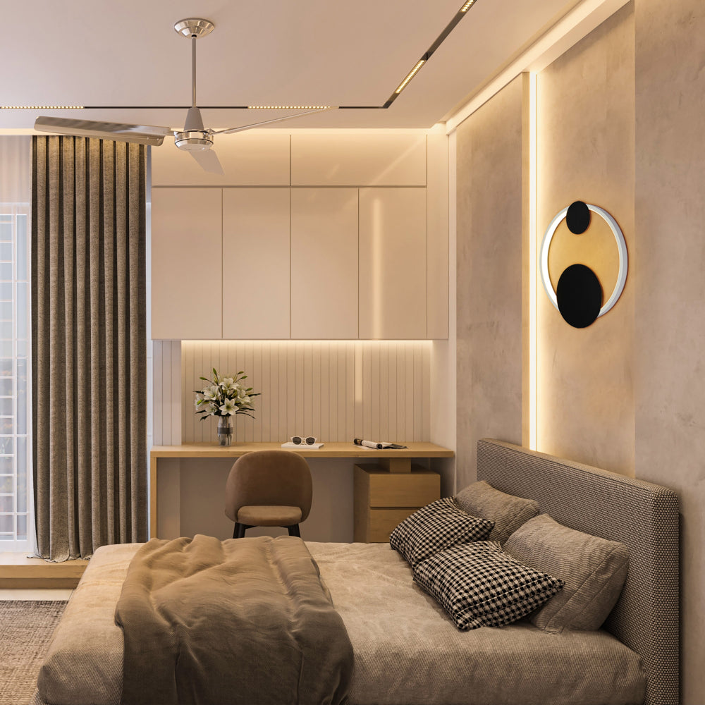 Luz de pared LED en blanco y negro, perfecta para salones modernos y decoraciones contemporáneas.