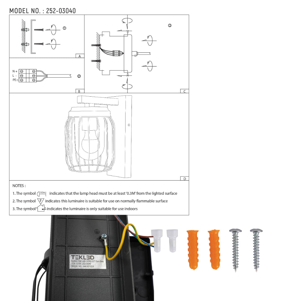 Luz de pared exterior en gris oscuro, ideal para jardines modernos, aportando estilo y funcionalidad a espacios al aire libre.