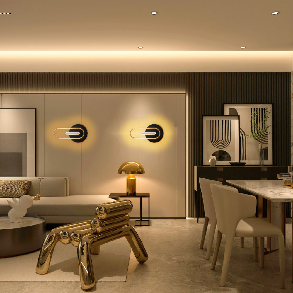 Luz de pared y techo LED Chic Eclipse, ideal para oficinas modernas con un diseño contemporáneo y elegante que realza cualquier espacio.