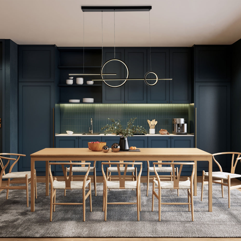 Luz de techo LED moderna en diseño escandinavo, perfecta para comedores contemporáneos, con función de cambio de temperatura CCT.