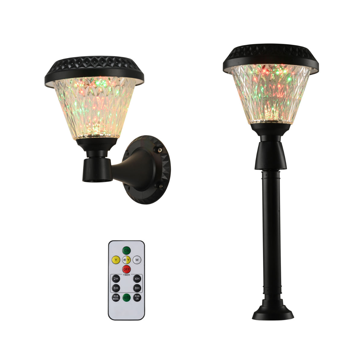 Luz solar de pared tipo bolardo, ideal para jardines y entradas, estilo moderno y funcional para iluminación exterior.