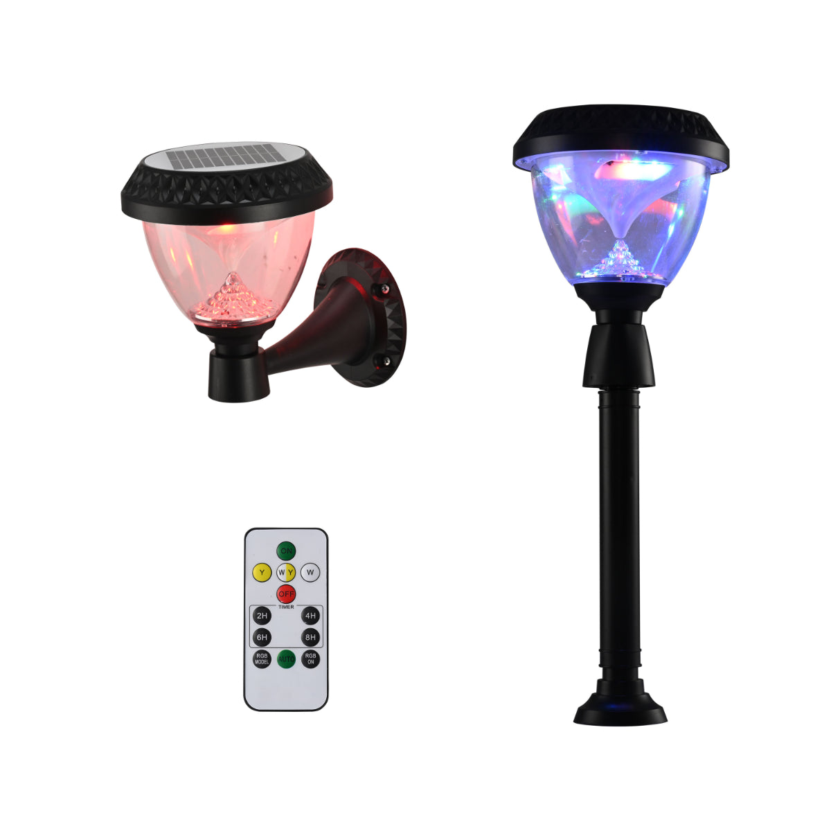 Luz solar de pared tipo bolardo, ideal para jardines modernos, aporta estilo y funcionalidad al exterior.