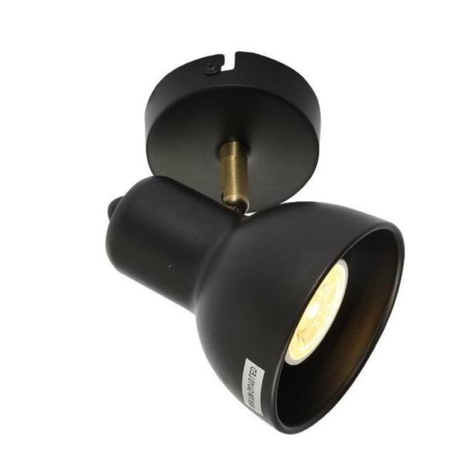 Imagen principal del Foco Hektor de 1 Vía con Montura GU10 Latón Antiguo Negro | TEKLED 172-03126
