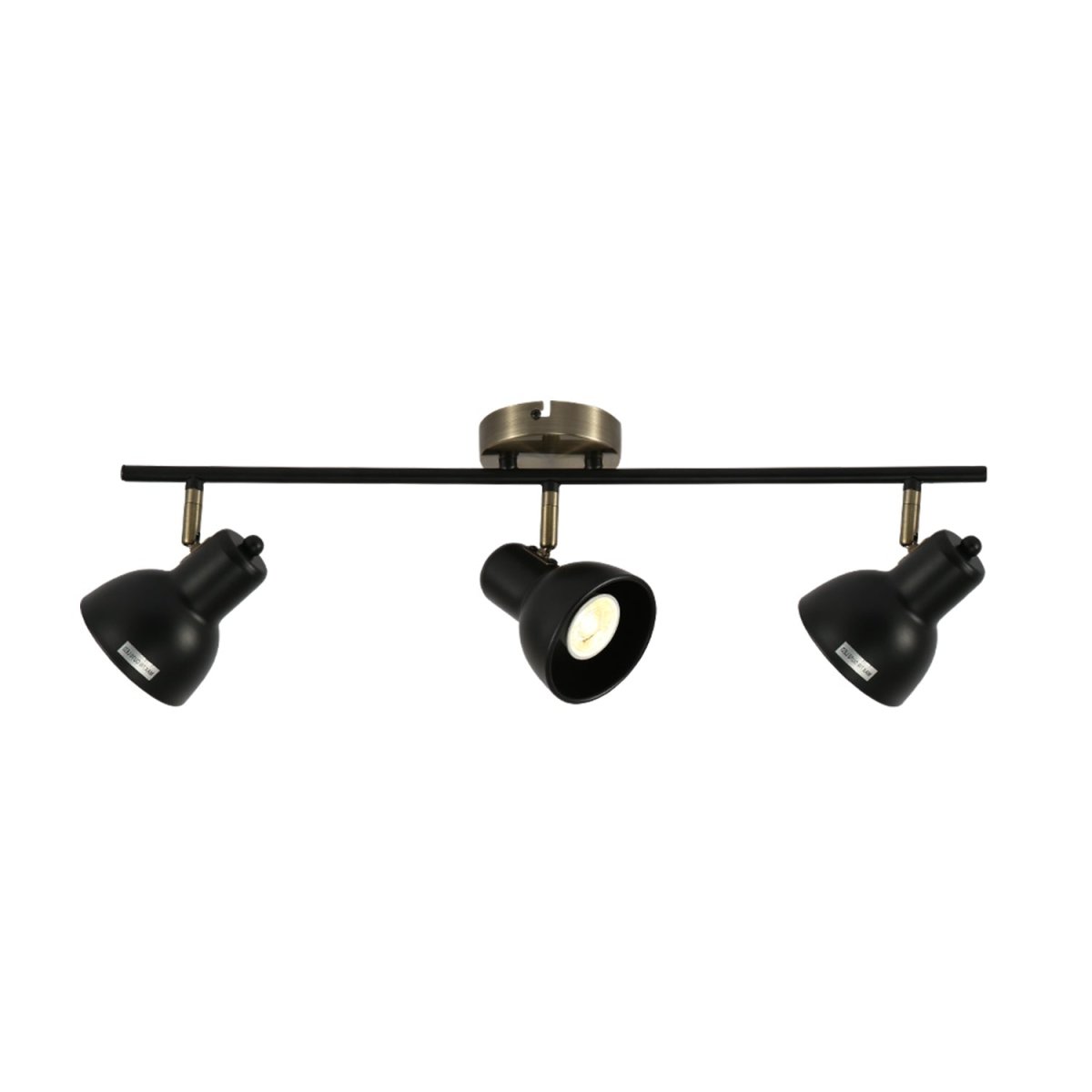 Imagen principal del Foco de Barra Hektor de 3 Vías con Montaje GU10 Latón Antiguo Negro | TEKLED 172-03130