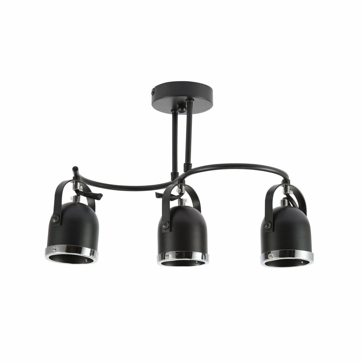 Imagen principal de Foco 3-vías Negro y Cromo con forma en S con Montaje GU10 | TEKLED 172-03106