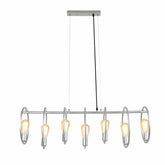 Main image of Circle Caged Silver Grey Kitchen Island Chandelier Ceiling Light with 7xE27 Fittings | TEKLED 159-17502