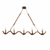 Main image of Hemp Rope Spiral Island Chandelier with 5xE14 Fitting | TEKLED 158-17592