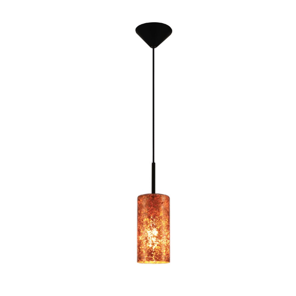 Main image of Nebula Copper Cylinder Glass Pendant Ceiling Light with E27 Fitting | TEKLED 158-19760