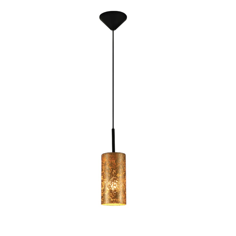 Main image of Nebula Gold Cylinder Glass Pendant Ceiling Light with E27 Fitting | TEKLED 158-19764