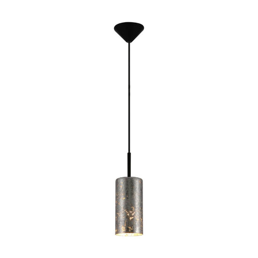 Main image of Nebula Silver Cylinder Glass Pendant Ceiling Light with E27 Fitting | TEKLED 158-19762