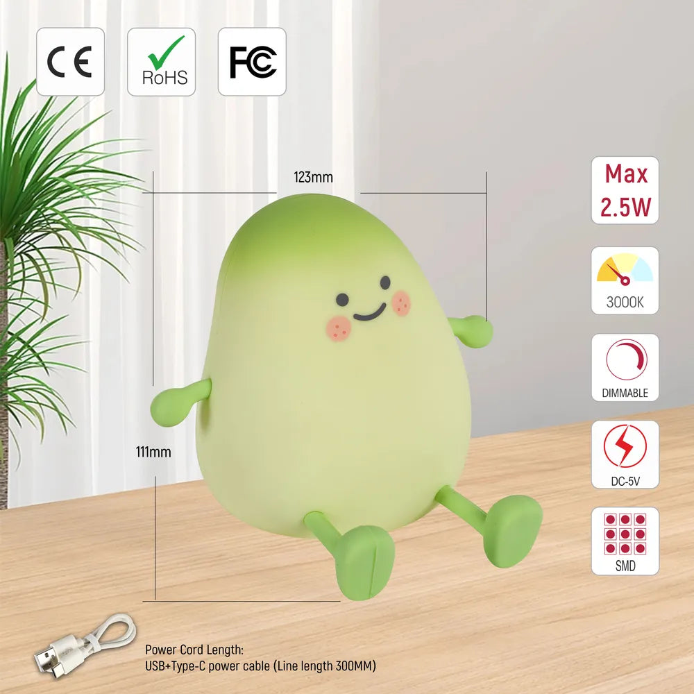 Tamaño y especificaciones técnicas de la Lámpara Nocturna LED Recargable Mango Sleep - 130-03778