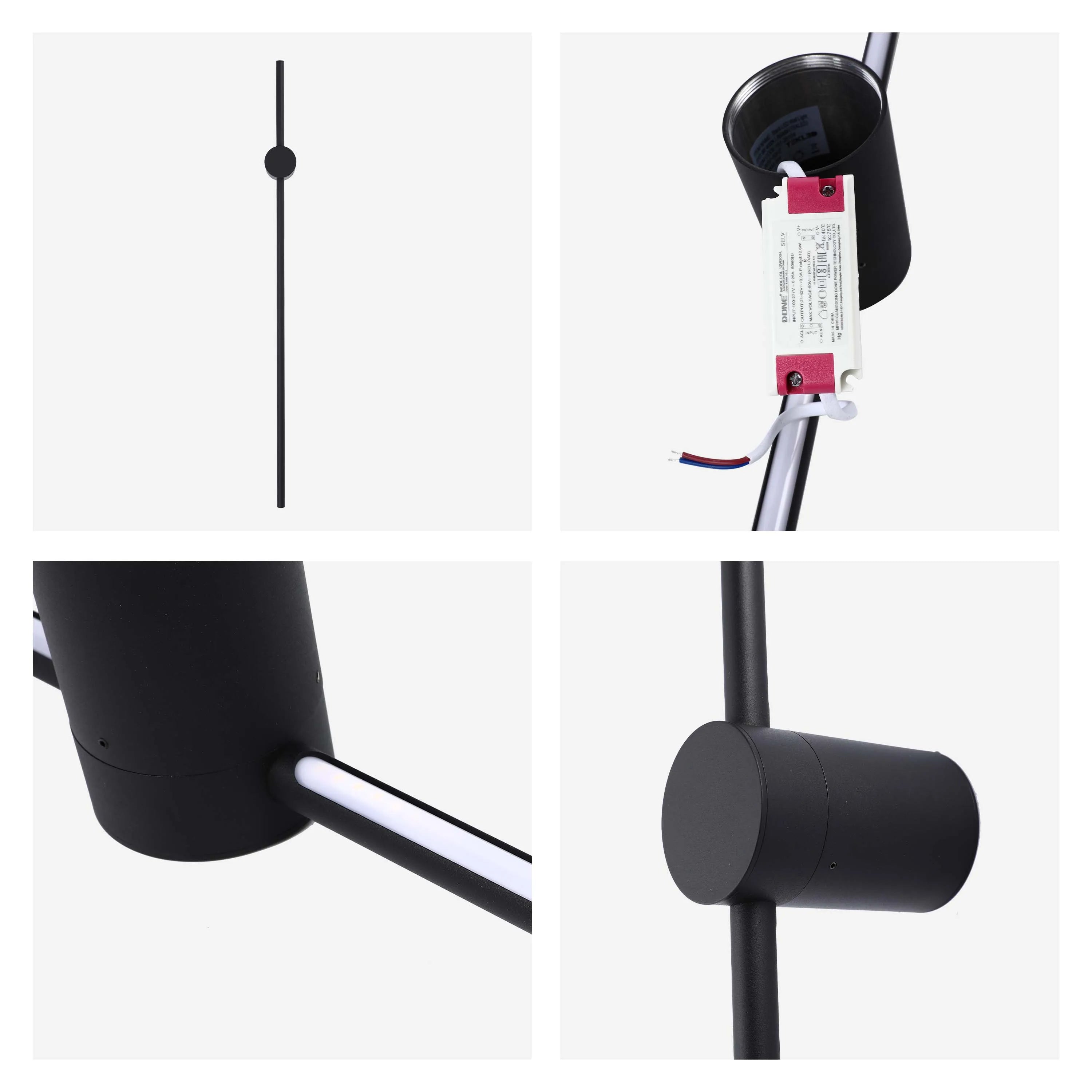 Aplique de Pared Minimalista en Negro o Dorado con LED Integrado