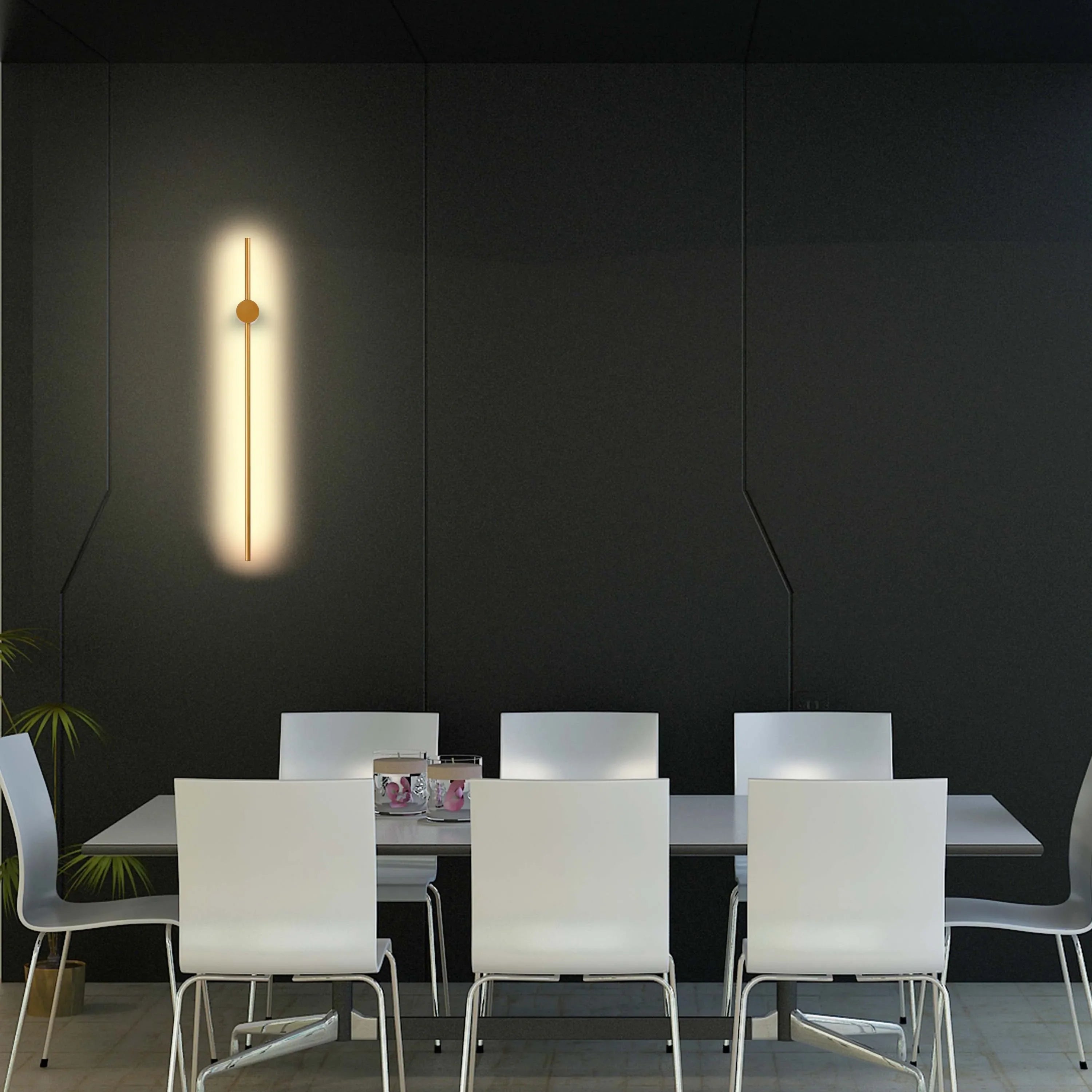 Aplique de Pared Minimalista en Negro o Dorado con LED Integrado