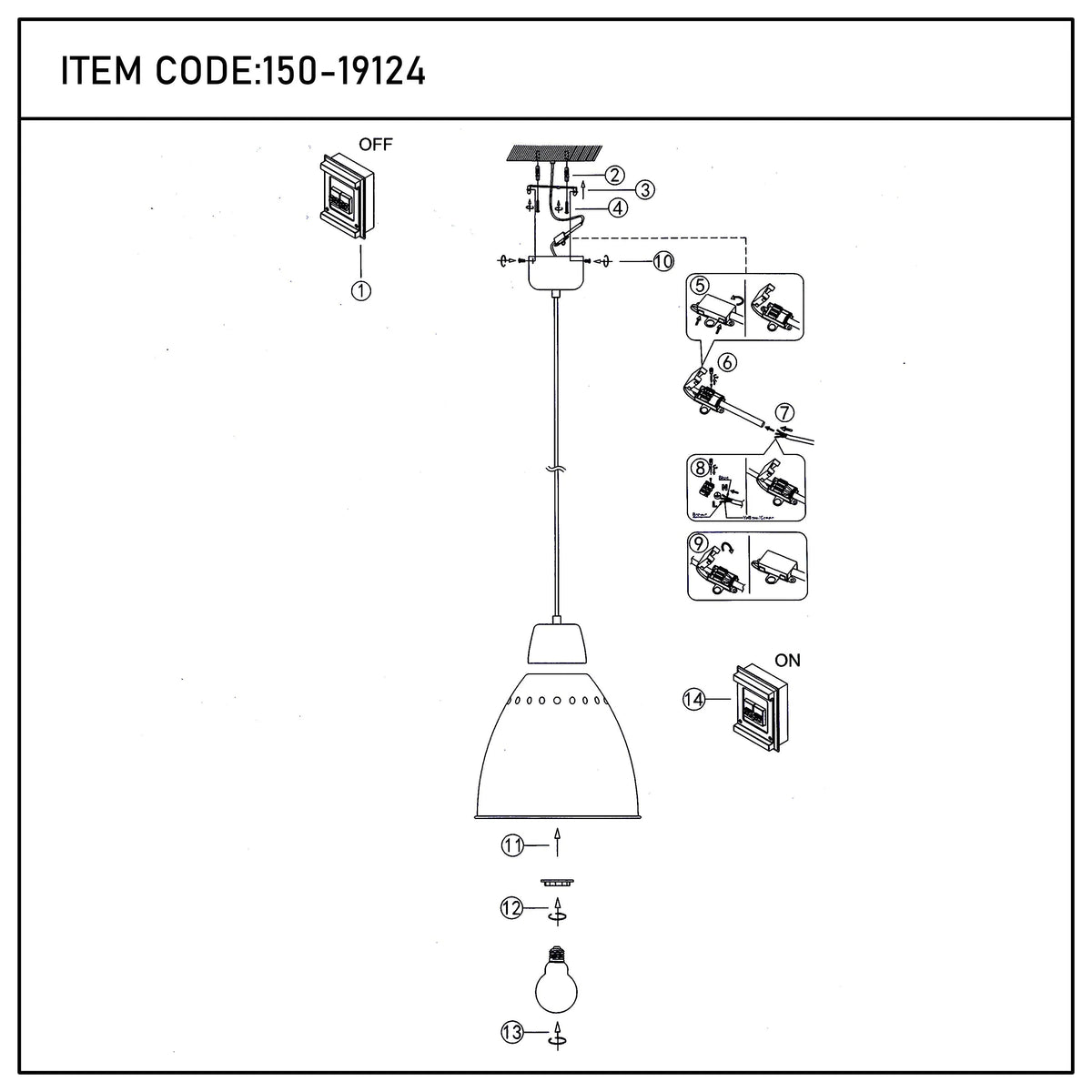 Lámpara colgante moderna tipo campana – Diámetro 300 mm, casquillo E27, cable ajustable