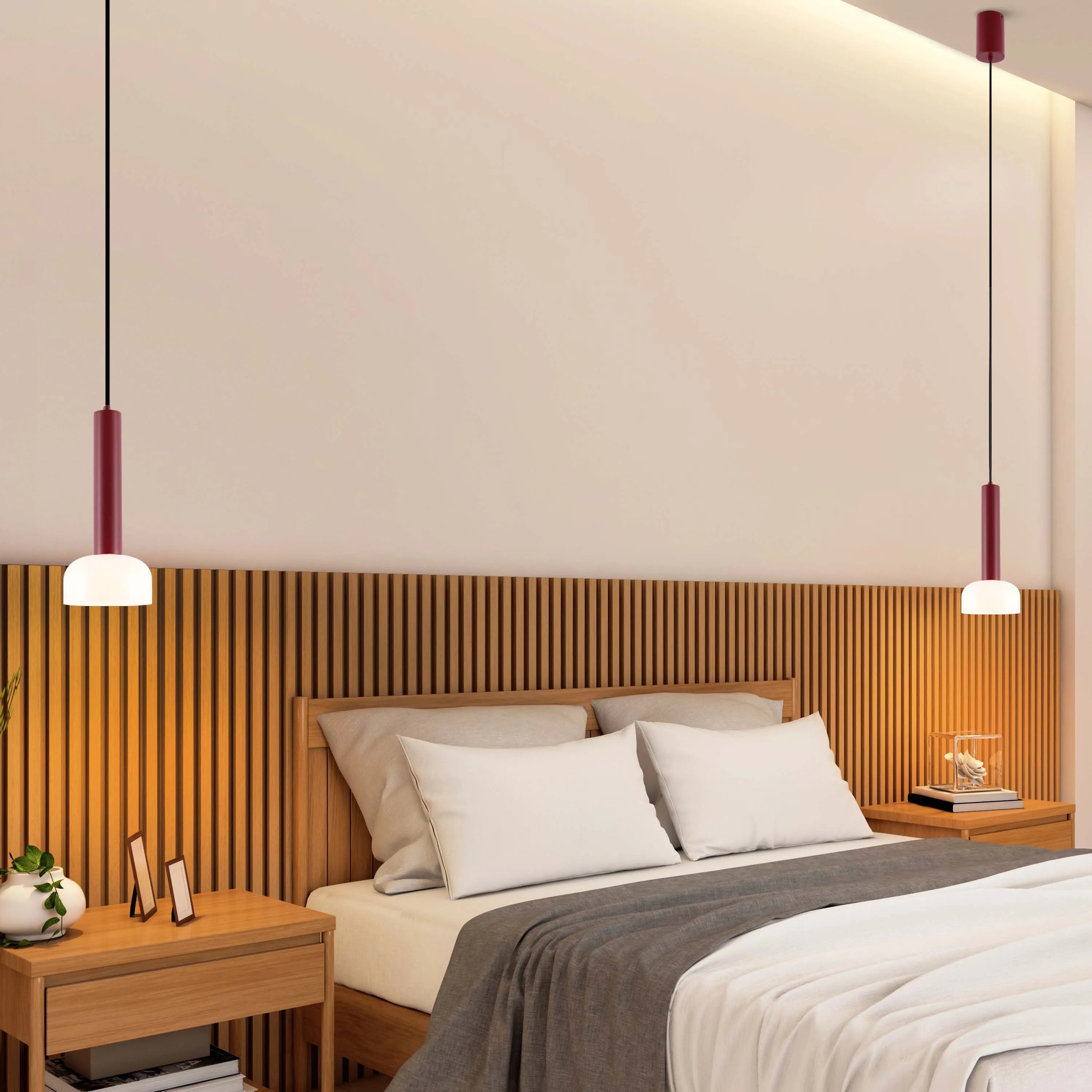 Lámpara colgante LED cilíndrica minimalista - 8W, 3CCT, 340 mm de largo