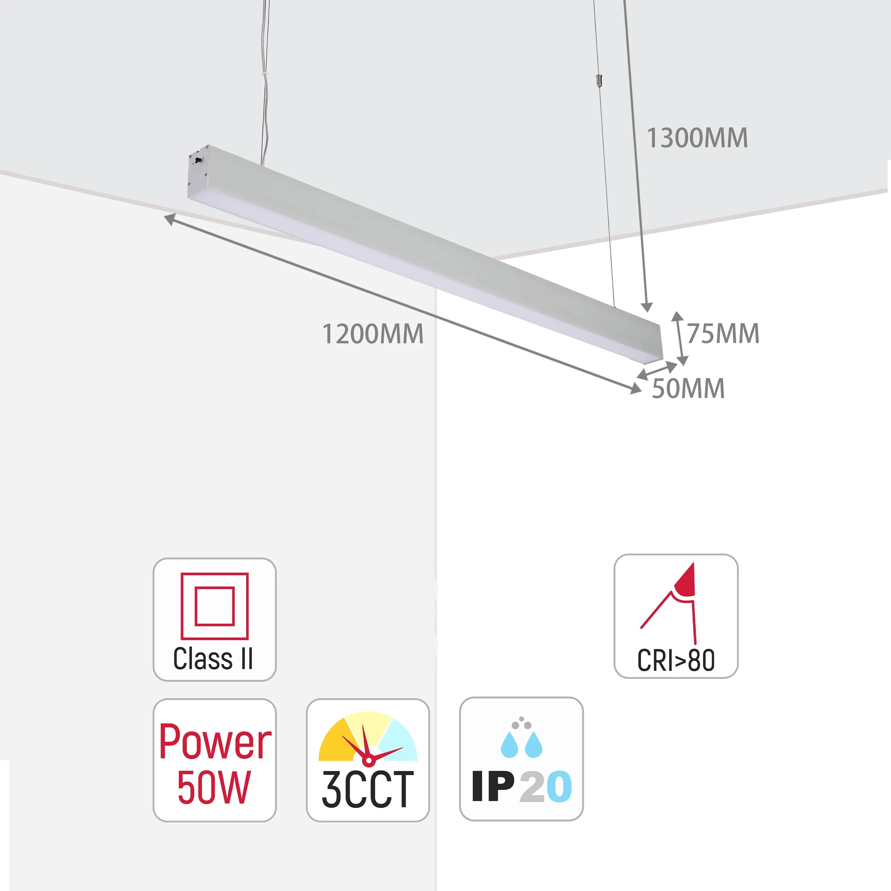 "Lámpara Colgante Lineal LED Moderna - 1200 mm