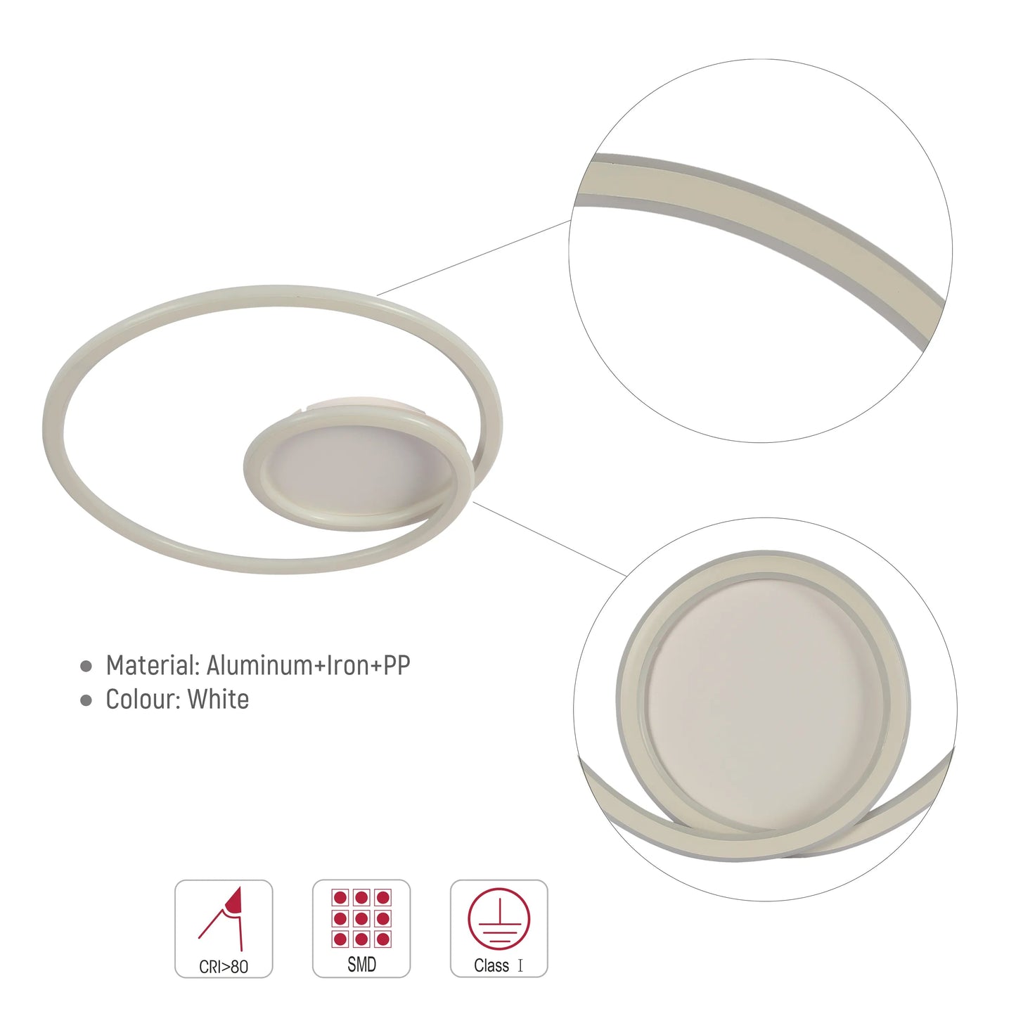 Lámpara de Techo LED en Espiral Moderna, CCT, 40W