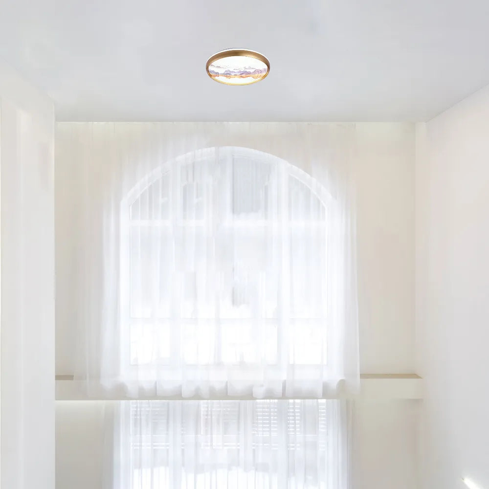 Luz de Techo Empotrada TEKLED Mountain Glow Artística con Aro Dorado, 24W LED-Título Predeterminado-165-160350