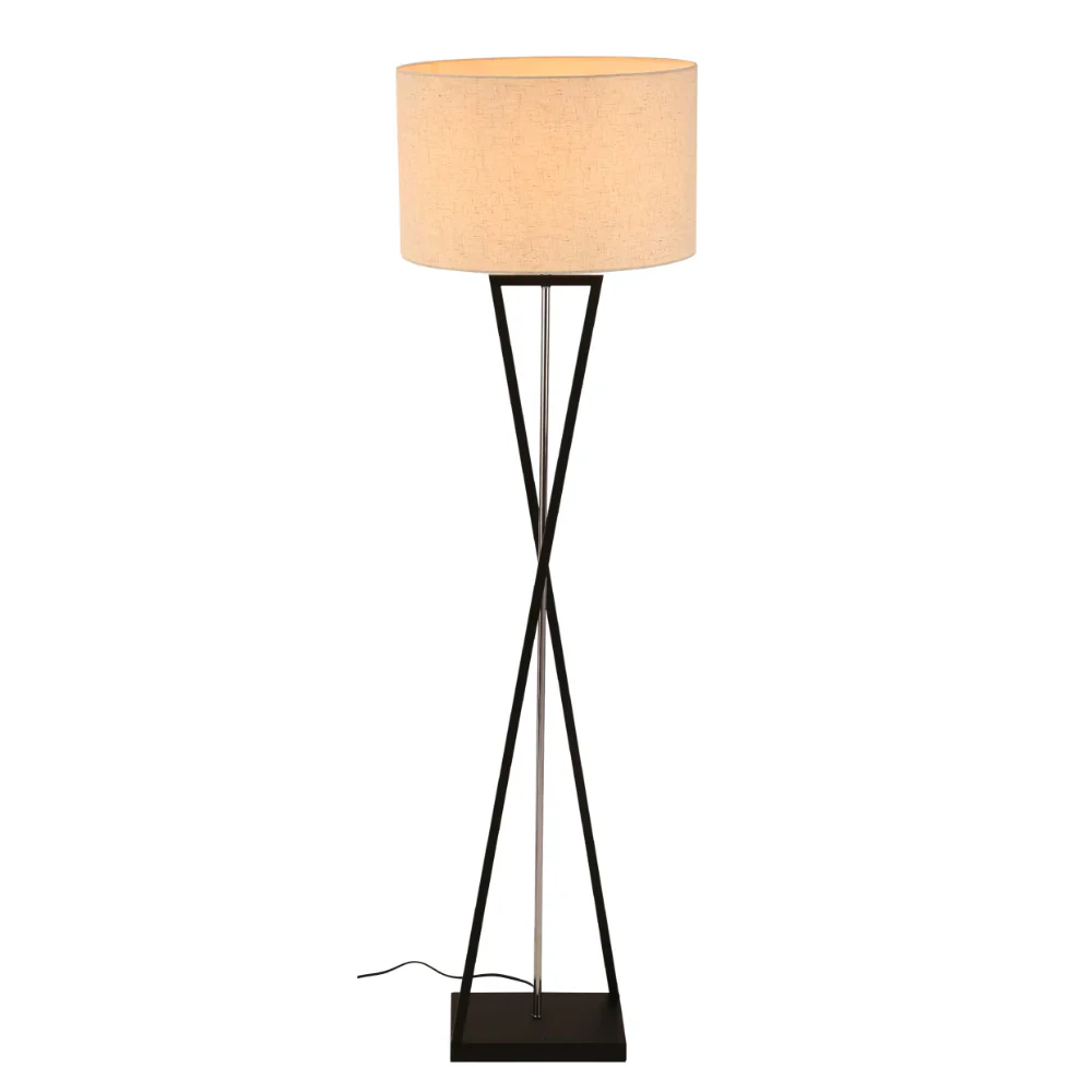 Main image of Nordic Art Deco Floor Lamp Black Nickel Flaxen | TEKLED 130-03522
