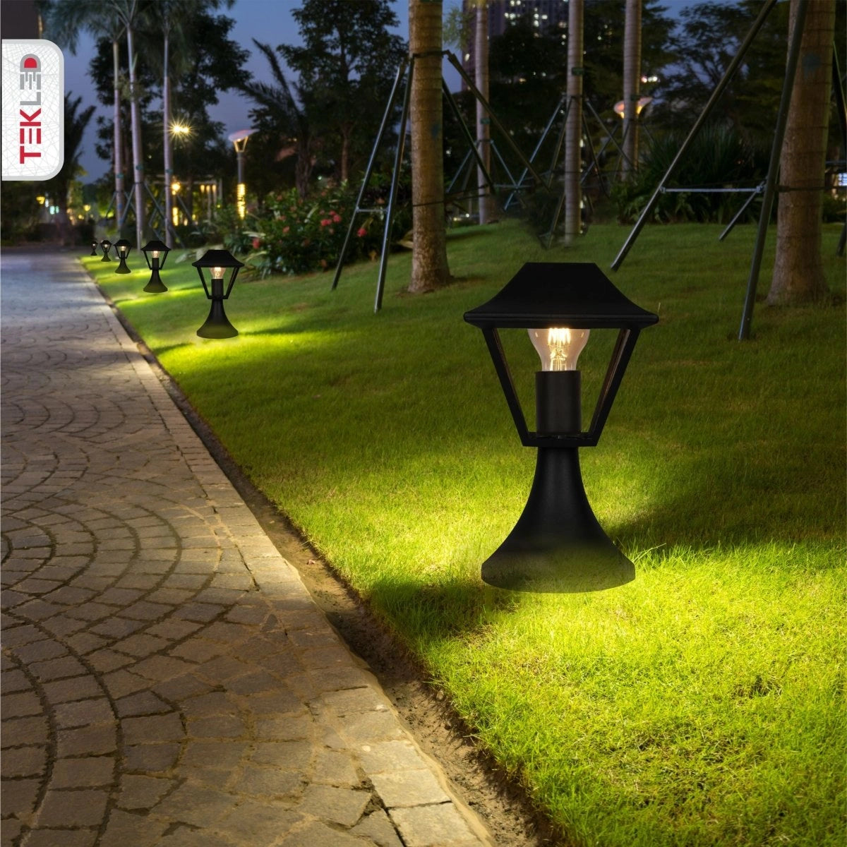 Exterior application forStand Lamp Matt Black Clear Glass E27