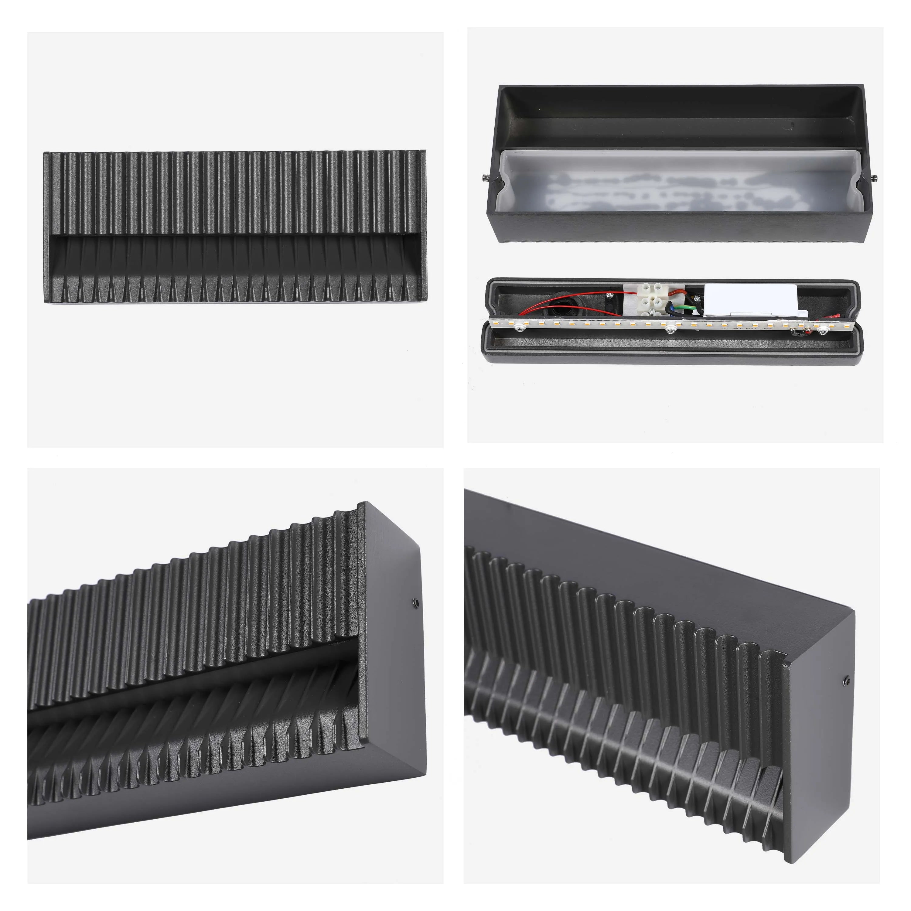 Lámpara de pared rectangular para exterior con protección IP65